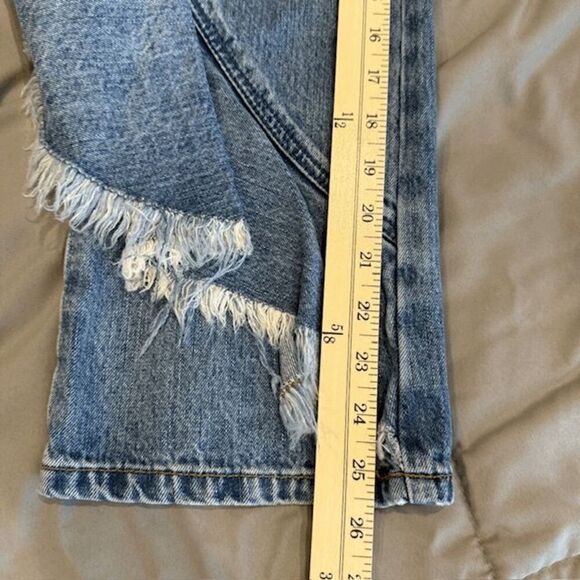 Chelsea & Violet Side Ruffle Boot Cut Cropped Jeans Medium Wash Cotton Size 25 - Picture 11 of 12